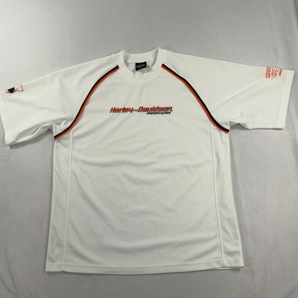 Harley Davidson Performance Mesh Jersey Shirt Joplin MO White Mens‎ Large